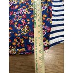 Lee  Size Large‎ Floral Striped Blouse Blocked Style Sleeveless Top Blue Boho NWT Photo 3