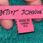 Betsey Johnson Green Hawaiian Tropical Palm Leaf Square Neck Smocked Midi Dress Photo 7