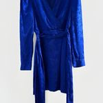 Saloni Womens Silk ‎ Bibi V Neck Tie Waist Dress Cobalt Blue Size 6 $625 Photo 5