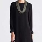Eileen Fisher Long Sleeve Silk Bateau Neck Tunic Dress in Black Size Extra Small Photo 3