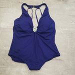 Trina Turk 💕 Bijou Solids V-Plunge Plus One Piece Swimsuit Ultra Marine Blue 20W Photo 8