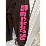 Gildan Women’s  Long Sleeve Tee XL Brown Pink BuckedUp Deer Photo 5