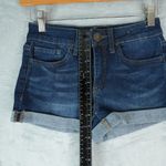 SO  Shorts Womens 1 Blue Favorite Low Rise Shortie Stretch Booty Hot Pants Cuffed Photo 4