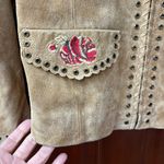 Vintage Suguaro West suede embroidered fringe jacket large Tan Photo 1