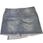 Womens Faded Denim Skirt Asymmetrical Hem Button Closure Size 17 Blue Photo 4