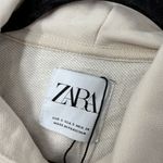 ZARA Women’s Small Cream Pullover Cinched Hoodie Sweatshirt Photo 1