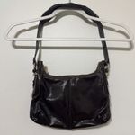 The Sak Y2K Chocolate Brown Leather Shoulder Bag 2000s VTG Fall Faux Photo 5