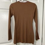 ZARA  High-waisted Caramel/Brown Ribbed
Pants Set (Top Medium,Bottom Small) Photo 4