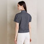 Paper Crown Anthropologie Lake District Button Down Plaid Navy Small Blue Photo 1