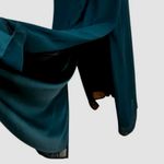 Lulus NWT  Chiffon Sleeveless Highneck Key Hole Back Side Slit Maxi Dress M Green Photo 8