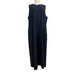 Eileen Fisher  Crop Wide Leg Jumpsuit Black Stretch Crepe Photo 4