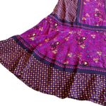 Rebecca Taylor 100% Silk Floral Print Dress Purple Fit N Flare Size 4 Women's Photo 7
