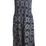 Croft & Barrow Black and White Floral Smocked Midi Dress Size Medium Photo 0