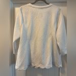 Isaac Mizrahi Live White Quilted Jacket 3/4 Sleeves Scalloped Hem Size 1X White Photo 2