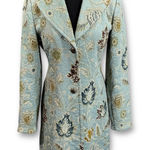 CAbi Guinevere Tapestry Brocade Coat Floral Blazer Jacket Light Blue Women's 4 Photo 0