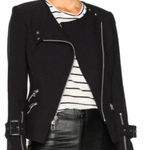 Veronica Beard Jordan Collarless Moto Jacket In Black Size 0 Photo 0