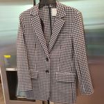 Tibi ππ Cut Ups Gingham Suiting Mens Blazer with Back Zip Black & White Print 4 Photo 12