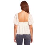 Amanda Uprichard NWT! Tomasina Puff Sleeve Babydoll Top in Cirrus - Size Small Photo 3