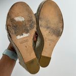 Badgley Mischka  Crystal Espadrille Wedge Platform Sandals Silver Leather Size 5 Photo 6