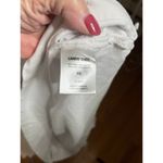 Lands' End  white linen blend tunic top XXL Pockets hem slits 3/4 sleeves w cuffs Photo 3