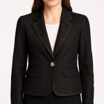 Diane Von Furstenberg Vintage  DVF Black Lace Blazer formal crystal button Size 0 Photo 0