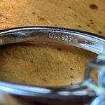 Natural Aquamarine Sterling Silver Ring Size 8 Photo 5