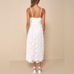 LULUS Delightful Charisma White Embroidered Sequin Mesh Midi Dress Size XL Photo 1