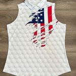 Obnoxious Golf The Patriot Sleeveless Golf Tennis Polo Red White Blue Size Large Photo 0