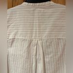 Madewell White with Blue Striped Crew Neck Popover Cotton Top Shirt Size XXS Photo 7