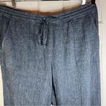 J.Jill Womens Linen Pull On Light Weight Pant Blue Pockets Career Wear Size XL Photo 6
