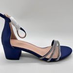 Allegra K NEW  Sandals Womens 8.5 Blue Rhinestone Strappy Block Heel‎ Ankle Strap Photo 2