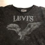 Levi's Y2K Black faded acid wash graphic tee t-shirt eagle wings gothic punk rock emo streetwear 100% cotton-L Measurement in pics Photo 3