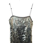 SAINT ART‎ Chloe Disk Midi Tank Dress Silver Small Photo 2