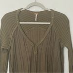 Free People  Olive Green Ribbed Tunic Dress Size Small Photo 4