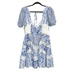Altar'd State NWT Altar’d State Aderny Patchwork Blue Floral Mini Dress XL Photo 4