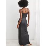 Aerie  No Party Needed Black Shimmer Maxi Dress Glitter Ribbed Small Photo 1