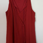 White House | Black Market WHBM Tank Top Women XSmall Boho Summer Festival Tassel Tie Resort Vacation Red Photo 0