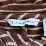 Isaac Mizrahi Brown Stripe Button-Up Hoodie Size Small Striped Preppy Hoodie Photo 5