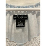 Earth Angels Nightgown Blue White Floral Sleeveless Cotton Knee Length Large Photo 6