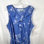 Croft & Barrow  Plus Size 1X Dress Blue Floral Ruffle Faux Wrap Fairy Whimsy 1515 Photo 2