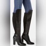 JustFab Knee-High Rockie Heel Boots, Black, Size 6, EUC Photo 4