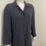 Max Mara  Weekend Marine Navy Shirt Dress Long Sleeve Button Down Photo 2