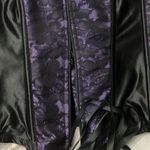 Corset style top purple/black damage zipper M Size M Photo 1