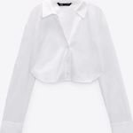 ZARA White Cropped Blouse Photo 0