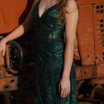 Lady black tie green corset dress Size 2 Photo 1
