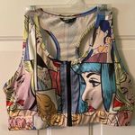 SheIn NWOT Comic pop art plus size sports bra with front zip size 1x Photo 1