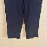 Chico's  1.5 Navy Blue Cargo Capri Pants Cropped Lightweight Cotton Spandex Medium Photo 9