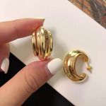 Gold hoop earrings thick gold hoop earrings gold open hoop earrings Photo 2