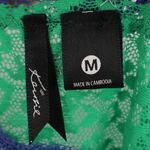 Kensie Green Lace Romper Womens Coquette Bow Sheer Lounge Pajama Teddy Size M Photo 2