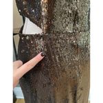 Halston Chloe Sequin Cut Out Evening Gown Brown Womens 8 Photo 9